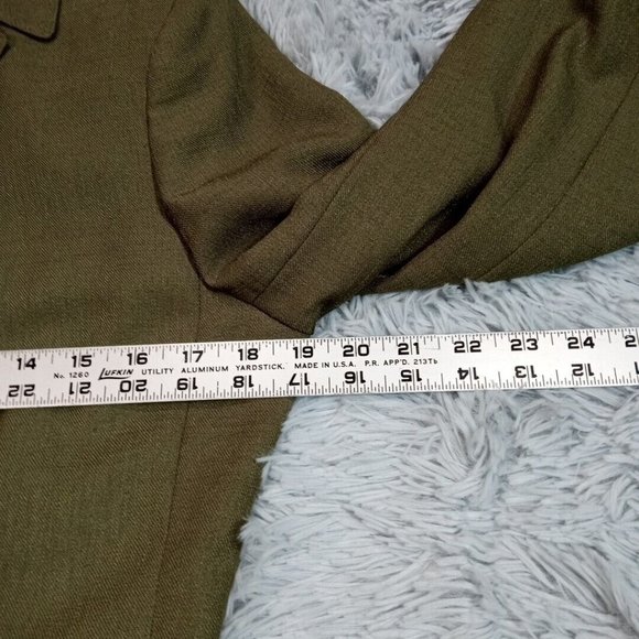 Le Suit Essentials Womens Suit Jacket Blazer Green Petite 6P Button Lined Pocket - Picture 6 of 10